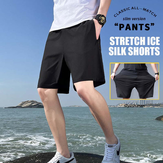 Stretchshorts i issilke för män i stora storlekar