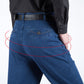 Jeans med hög midja och rak skärning för män